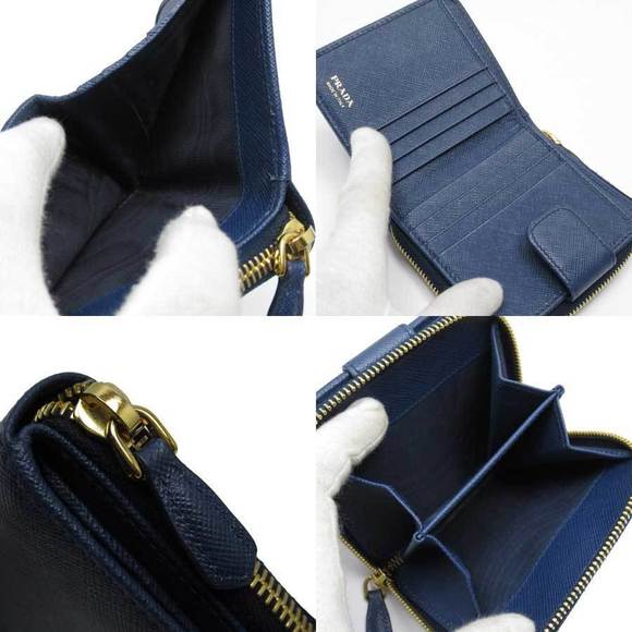 Prada Navy leather Wallet Blue Saffiano - Picture 1 of 3